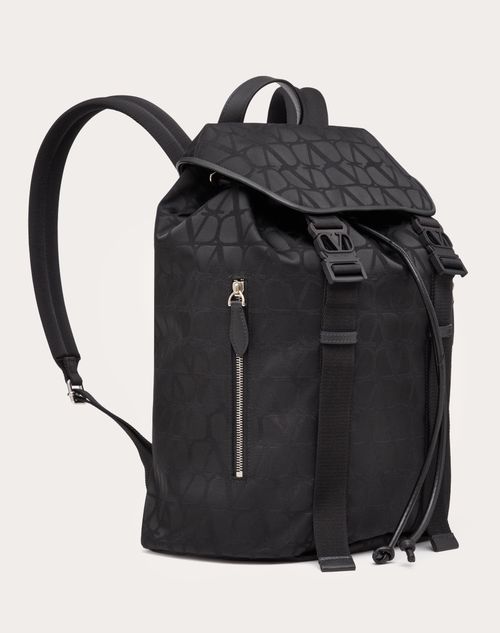 Valentino Garavani Nylon Rockstud Backpack Black