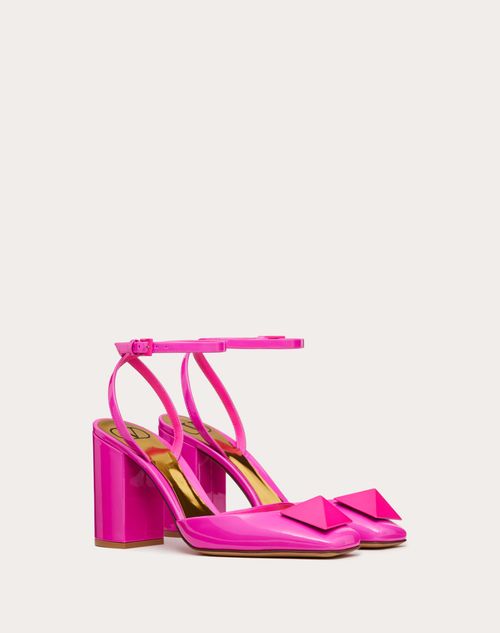 Valentino Garavani - Escarpins One Stud En Cuir Verni Avec Clou Assorti, Talon : 90 mm - Pink Pp - Femme - Soldes Femme