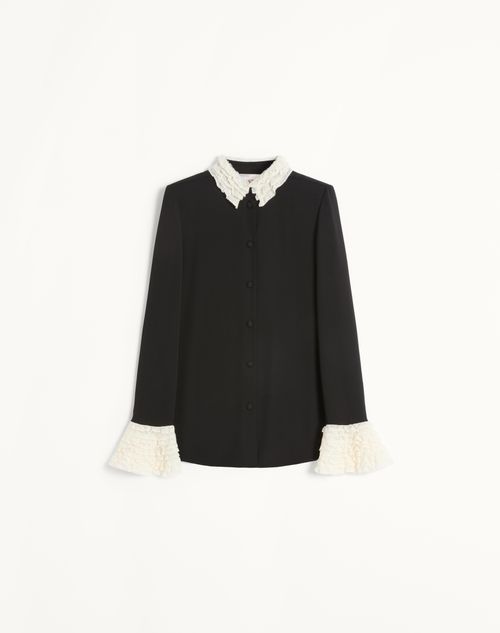 Valentino - Georgette Blouse - Black/ivory - Woman - Shelf - Wrtw - W1 Optical B&w