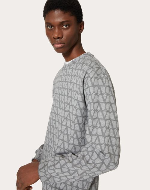 COTTON CREWNECK SWEATSHIRT WITH TOILE ICONOGRAPHE PRINT