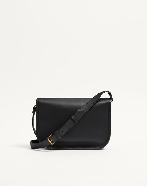 Valentino Garavani - Valentino Garavani Antibes Calfskin Shoulder Bag - Black - Man - Shoulder Bags