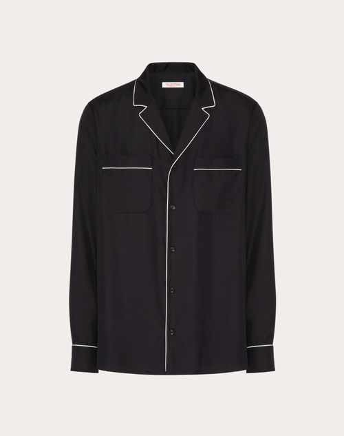 Valentino - Silk Pyjama Shirt - Navy - Man - Shirts