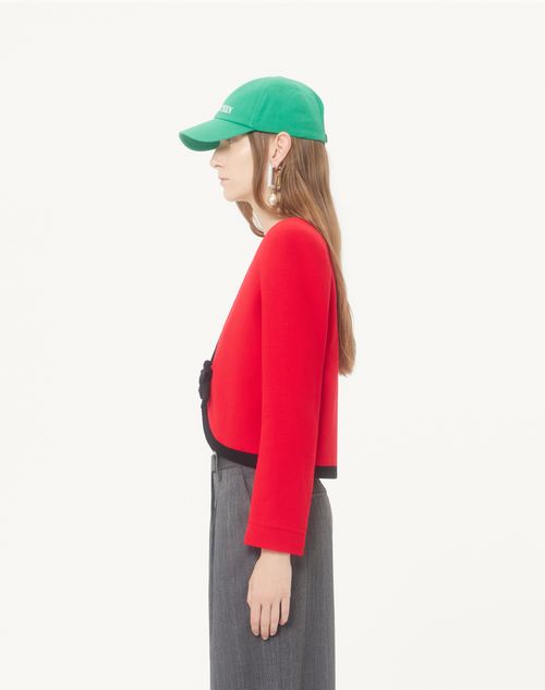 Valentino - Valentino Wool Crepe Jacket - Carmine Red/black - Woman - Jackets And Blazers