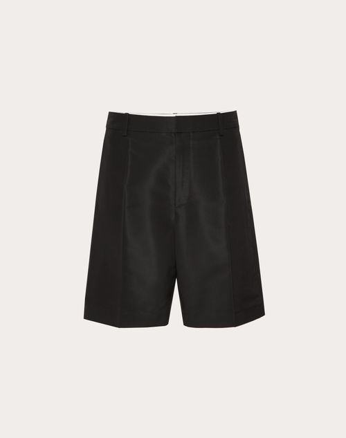 Valentino - Silk Faille Bermuda Shorts - Black - Man - Pants And Shorts