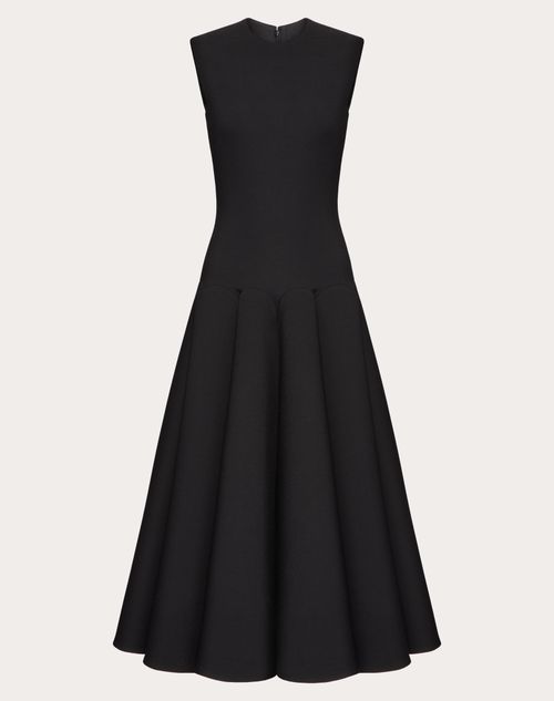 Valentino - Robe Mi-longue En Crêpe Luxury - Noir - Femme - Robes