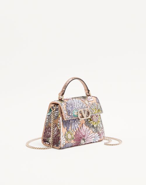 Valentino Garavani - Valentino Garavani Mini Vsling Embroidered Handbag With Jewel Logo - Multicolor - Woman - Top Handle Bags