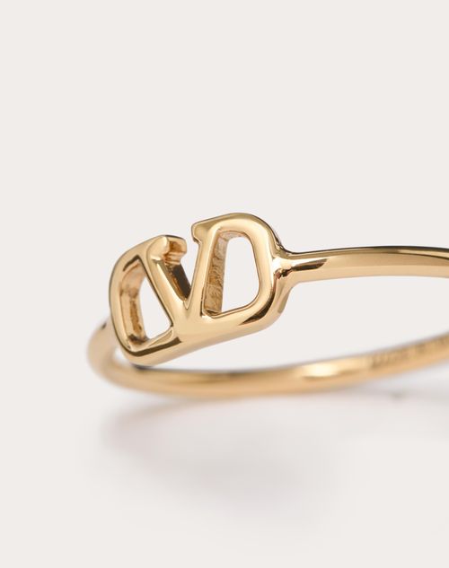 Valentino Garavani - Anillo De Metal Con El Vlogo Signature - Oro - Mujer - Joyas