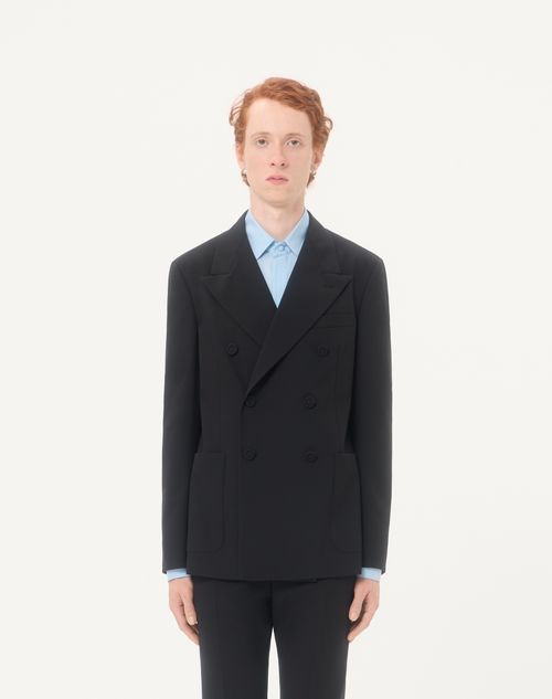 Valentino - Valentino Double-breasted Wool Jacket - Black - Man - Coats And Blazers