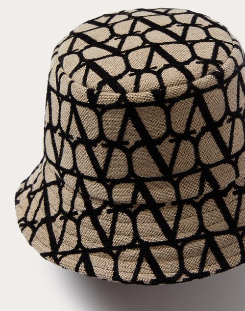 Valentino Garavani - Toile Iconographe Bucket Hat - Beige/black - Woman - All About Logo
