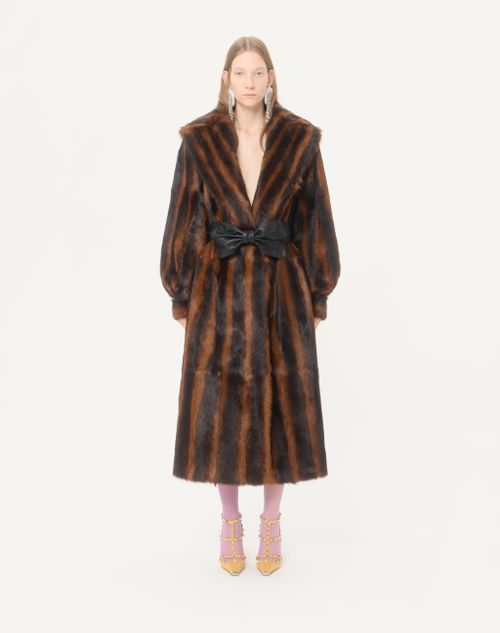 Valentino - Goatskin Coat - Chocolate - Woman - Coats And Outerwear