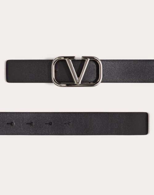 Vlogo Signature Calfskin Belt 30 Mm for Man in Black