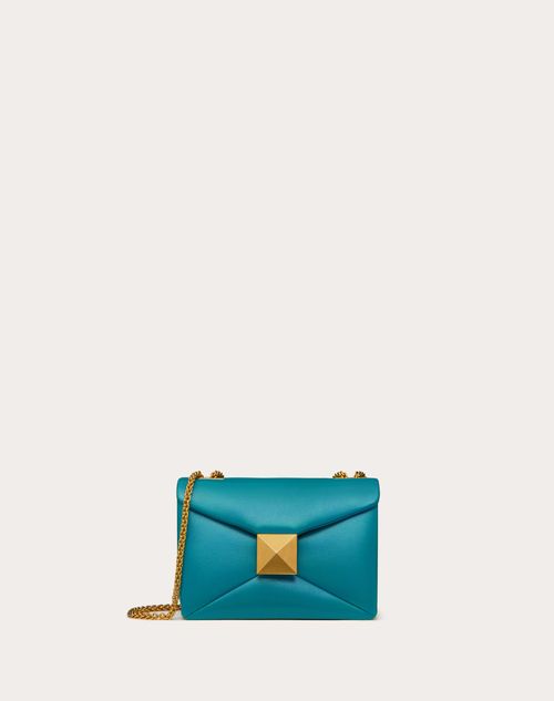 WOMAN VALENTINO GARAVANI GREEN LEATHER SMALL SHOULDER BAG ONE STUD