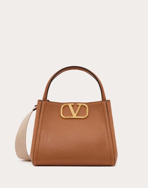 Valentino Garavani - Valentino Garavani Alltime Medium Handbag In Grainy Calfskin - Almond - Woman - Bags