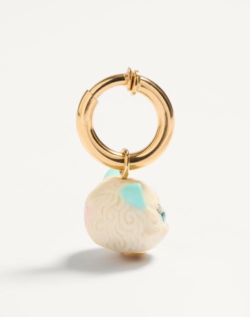 Valentino Garavani - Valentino Garavani Le Chat De La Maison Nylon And Metal Mono Earring - Gold/multicolor - Man - Jewelry