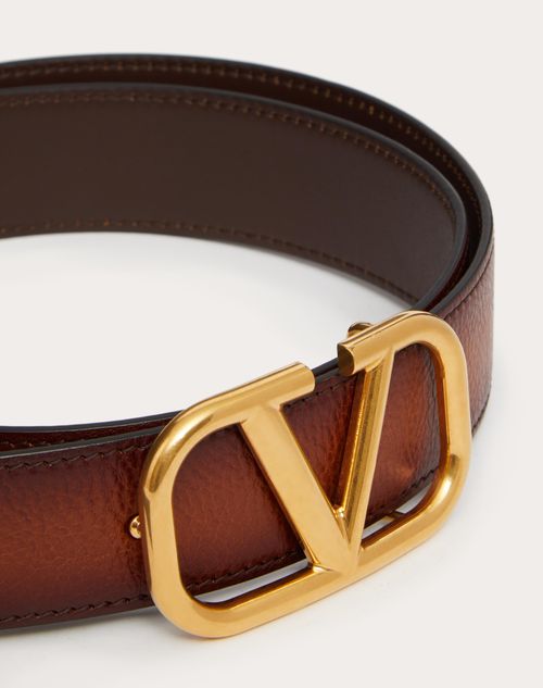Valentino Garavani - Vlogo Signature Belt In Ombré Cowhide - Light Cuir - Man - Belts