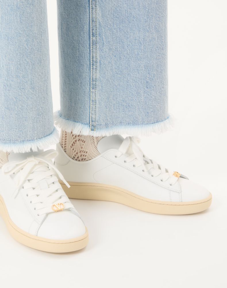 Valentino Garavani Royco Trainer In Nappa Calfskin Woman White 35.5