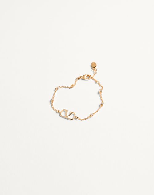 Valentino Garavani - Vlogo Signature Metal And Swarovski® Crystal Bracelet - Gold - Woman - Jewellery