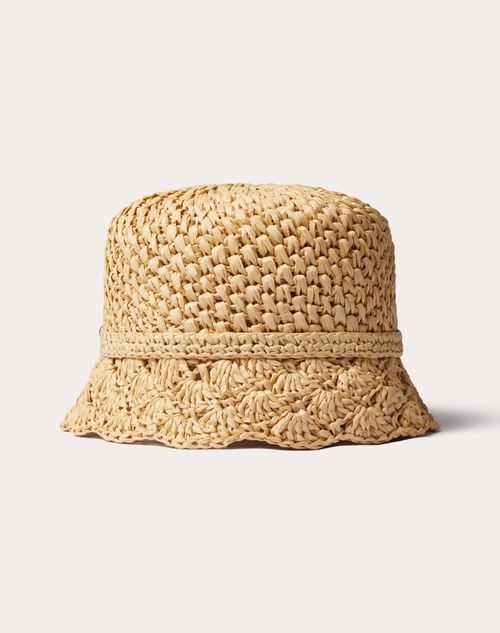 Valentino Garavani - Valentino Resort Crochet Bucket Hat With Metal Detail - Natural/gold - Woman - Woman View All
