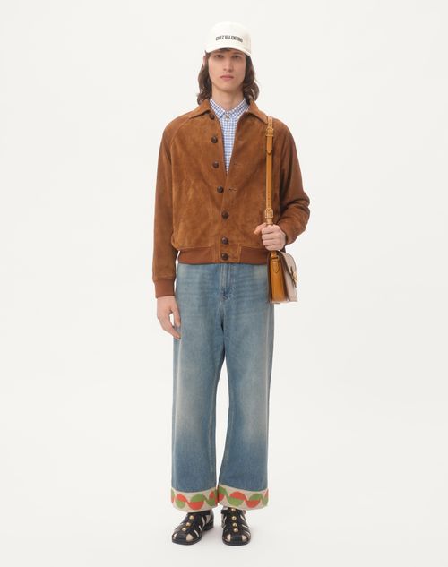 Valentino - Suede Jacket - Tan - Man - Outerwear