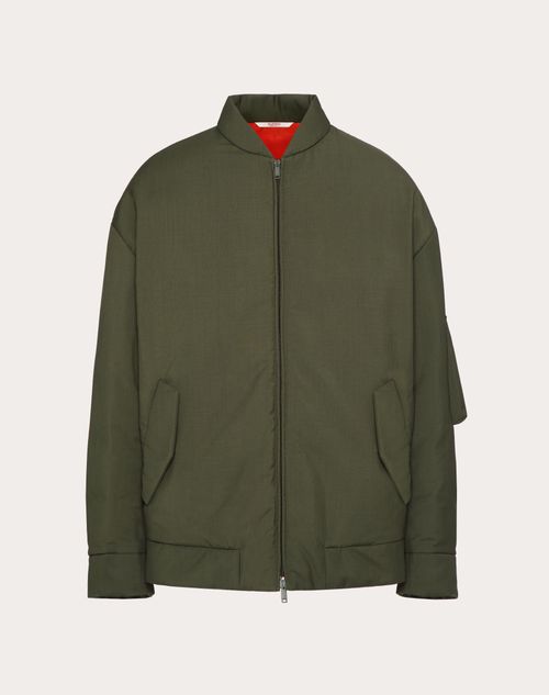 Valentino - Piumino In Lana Mohair - Verde Militare - Uomo - Abbigliamento