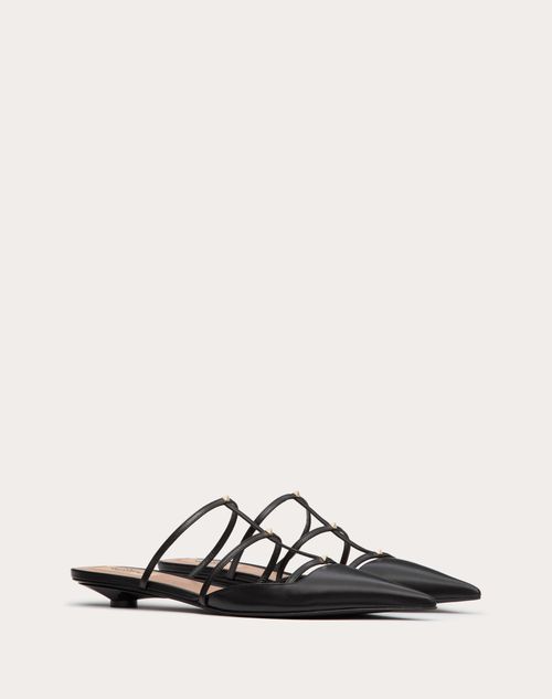 Valentino Garavani - Rockstud Wispy Mule Aus Kalbsleder, 20 Mm - Schwarz - Frau - Ballerinas