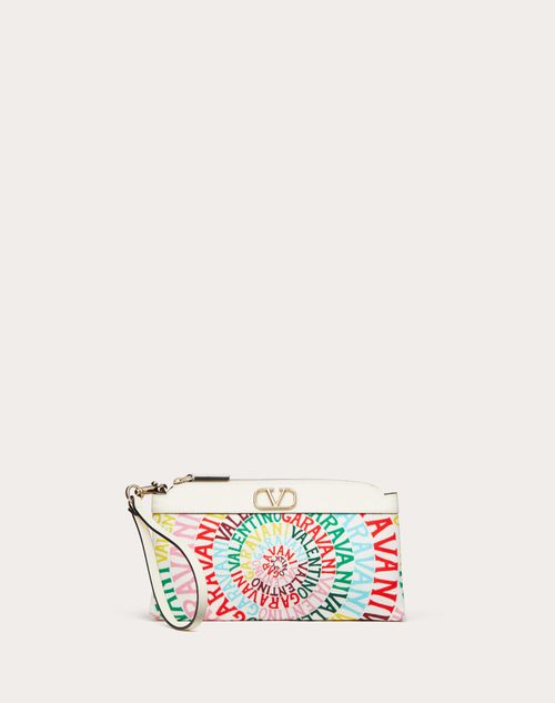 video Mission terrasse Valentino Garavani Escape Canvas Clutch Bag With Valentino Garavani Loop  Print for Woman in Multicolor | Valentino HK