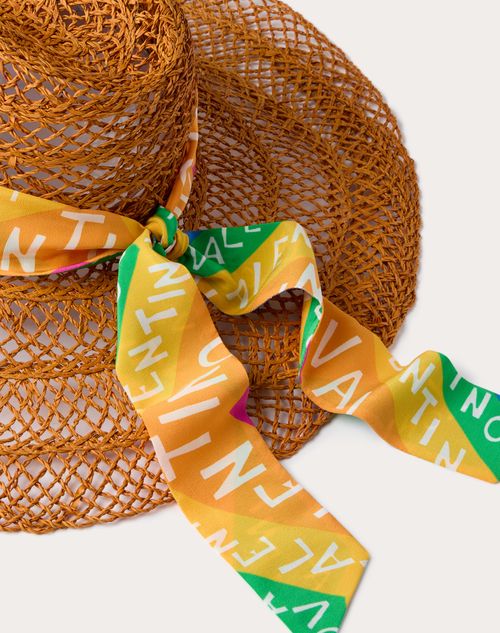 Valentino Garavani - Escape Wide Brim Straw Hat With Silk Bandeau Scarf - Multicolor - Woman - Woman View All