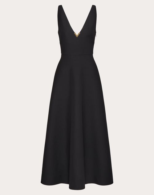 Valentino - Abito Midi In Crepe Couture - Nero - Donna - Saldi Abbigliamento Donna