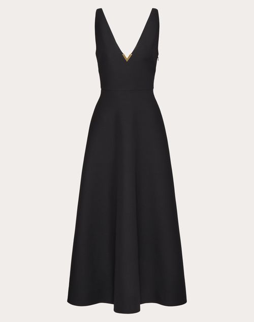 Valentino - Crepe Couture Midi Dress - Black - Woman - Shelf - Pap 