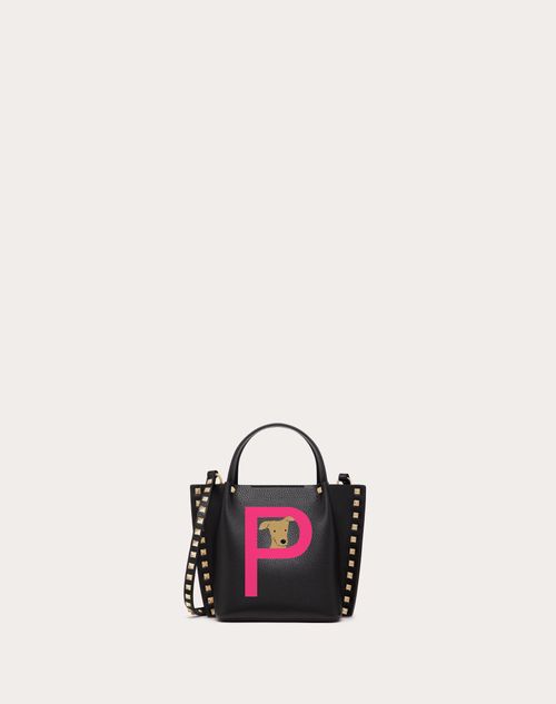 Valentino Garavani - Valentino Garavani Rockstud Pet Small Customizable Shopper - Black/sheer Fuchsia - Woman - Rockstud Pet - Bags