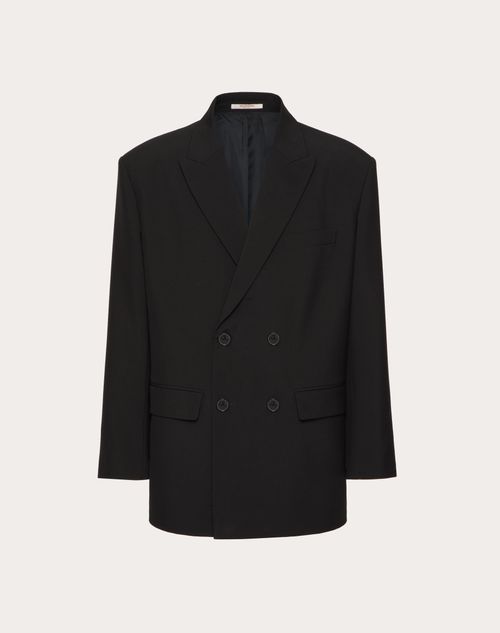 Valentino - Double-breasted Wool Jacket - Black - Man - Coats And Blazers