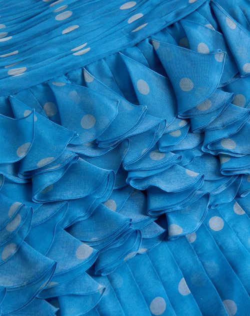 Valentino - Long Dress In Plusdepois Print Chiffon - Cerulean/birch - Woman - Gowns