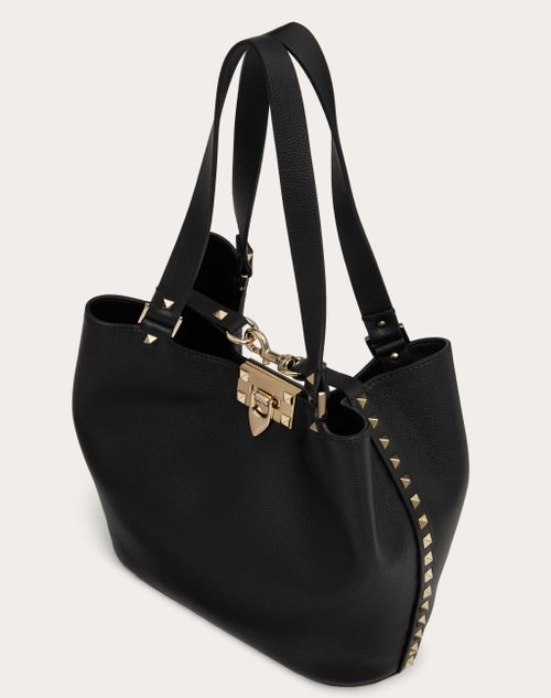 ロックスタッズ グレインカーフスキン スモール トートバッグ for ウィメンズ インチ パウダー | Valentino JP