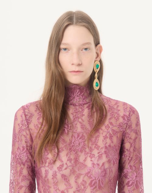 Valentino - Lace Bodysuit - Maroon - Woman - Lingerie