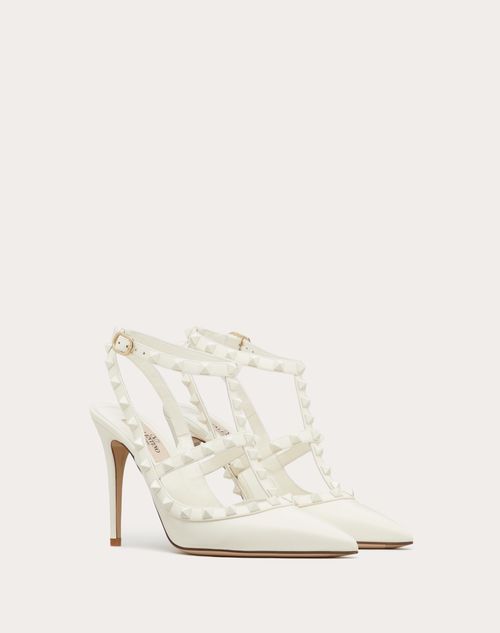 Valentino Garavani - Rockstud Ankle Strap Pump With Tonal Studs 100 Mm - Ivory - Woman - Gifts For Her