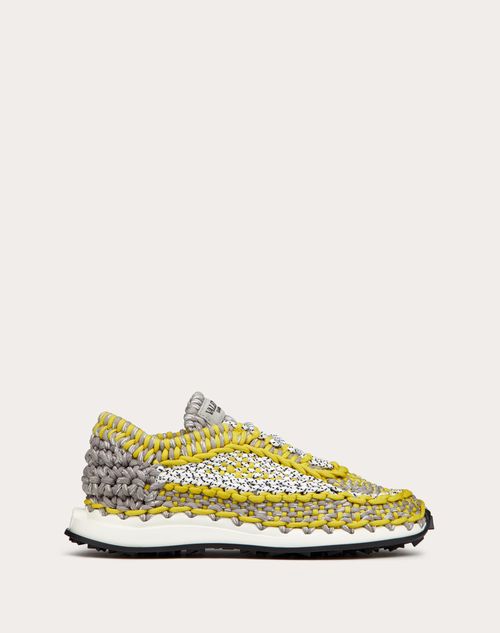 Valentino Garavani - Valentino Garavani Crochet Sneaker In Fabric - Yellow - Man - Man Shoes Sale