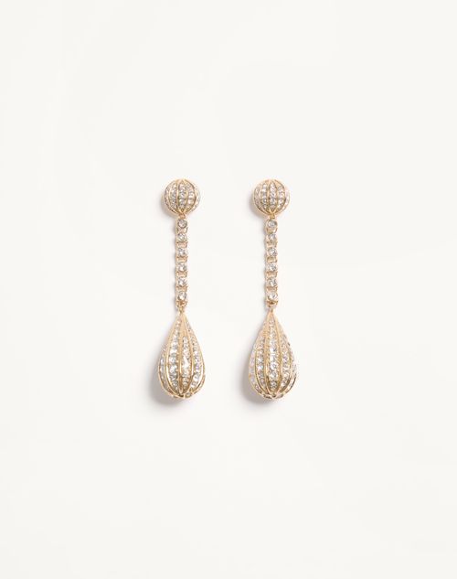 Valentino Garavani - Poetique Des Gouttes Earrings In Metal And Swarovski® Crystals - Gold/crystal - Woman - Fashion Jewelry