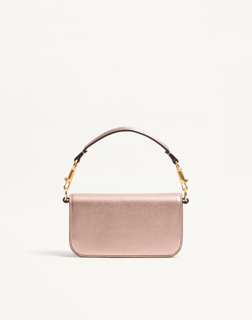 Valentino Garavani - Valentino Garavani Locò Small Shoulder Bag In Laminated Calfskin With Jewel Logo - Rose Cannelle - Woman - Shoulder Bags