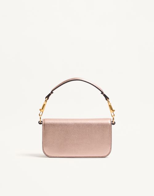 Valentino Garavani - Valentino Garavani Locò Small Shoulder Bag In Laminated Calfskin With Jewel Logo - Rose Cannelle - Woman - Shoulder Bags