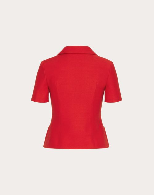 Valentino - Chaqueta De Crepe Couture - Rojo - Mujer - Abrigos Y Chaquetas