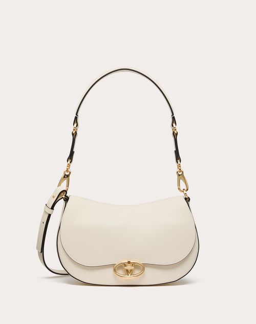 Valentino Garavani - Valentino Garavani Ohval Small Shoulder Bag In Nappa Calfskin - Ivory - Woman - Bags