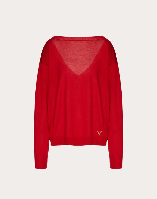 Valentino - Cashmere Silk Jumper - Red - Woman - Knitwear