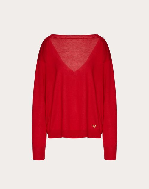 Valentino - Suéter De Cachemira Y Seda - Rojo - Mujer - Prendas De Punto