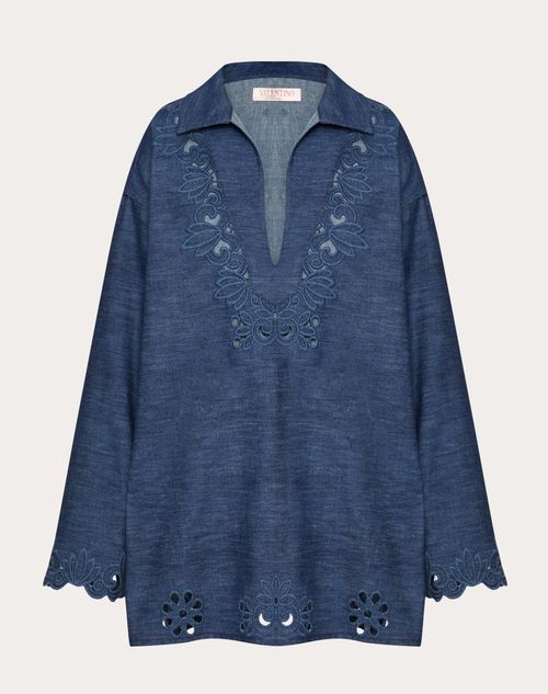 Valentino - Chambray Denim Dress - Blue - Woman - Denim