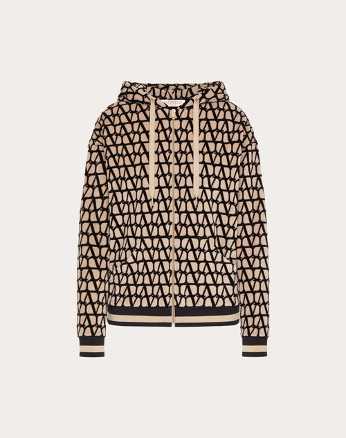 Valentino - Toile Iconographe Sponge Jersey Sweatshirt - Beige/black - Woman - Tshirts And Sweatshirts