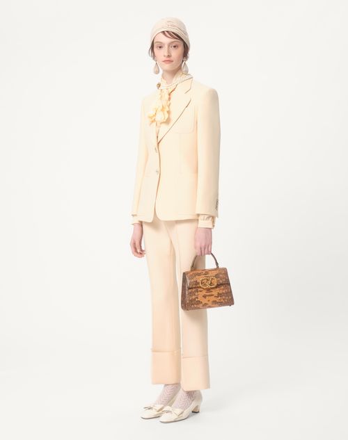Valentino - Pantalón De Crepe Couture - Abedul - Mujer - Pantalones Largos Y Cortos