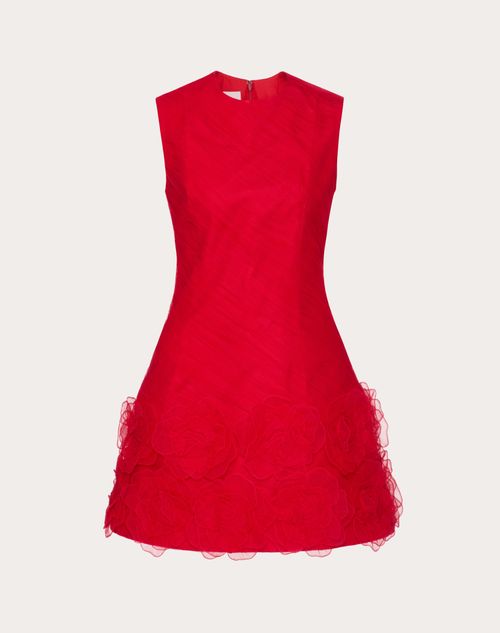 Valentino - Kurzes Besticktes Kleid Tulle Illusione - Rot - Frau - Kleider