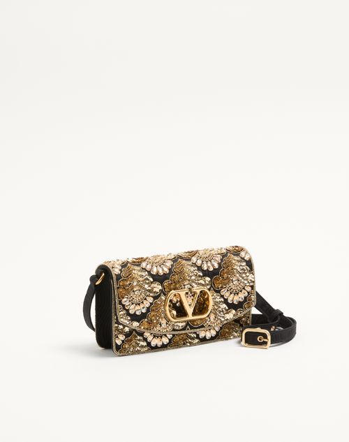 Valentino Garavani - Valentino Garavani Vain Small Embroidered Clutch - Multicolour - Woman - Shoulder Bags