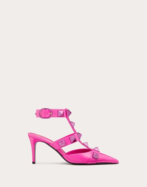 Valentino Garavani - Roman Stud Calfskin Leather Pump With Tone-on-tone Studs 80mm - Pink Pp - Woman - Roman Stud Sandals - Shoes