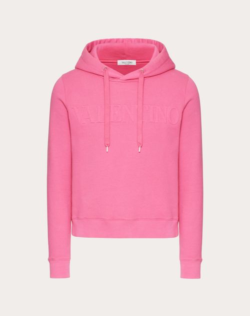 Valentino - Sweatshirt With Valentino Embossed - Eclectic Pink - Man - T-shirts And Sweatshirts